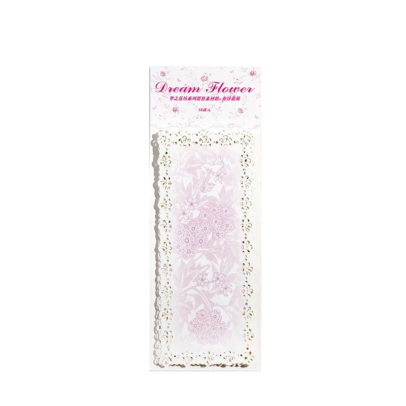 10 Pieces/Pack Lace Material Paper Dream Florist Series Notebook Creative Base Note Message Memo Account 6Models