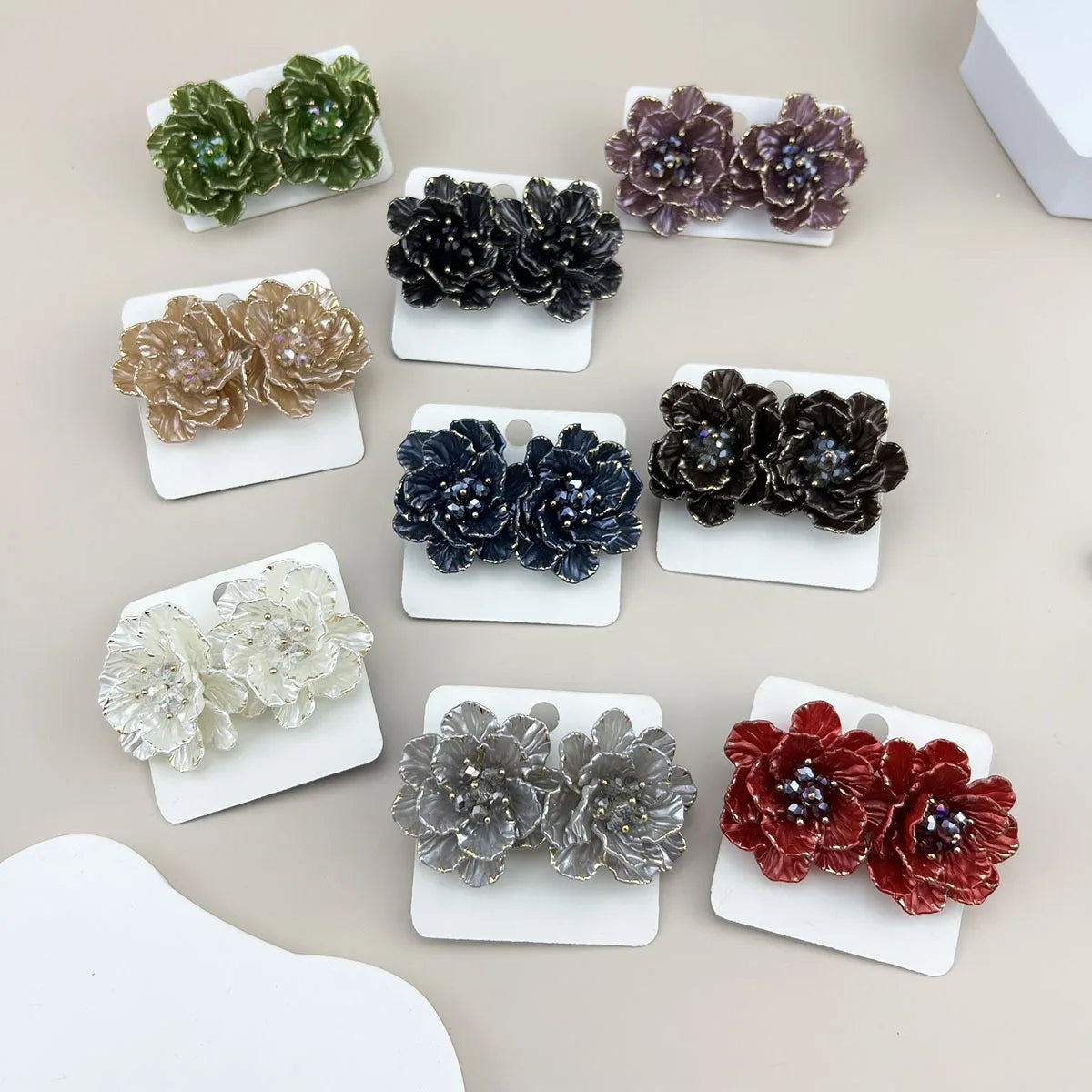 Holiday Style Flower Earrings French Retro Style Studs Seaside Over-the-top Wedding  Earrings