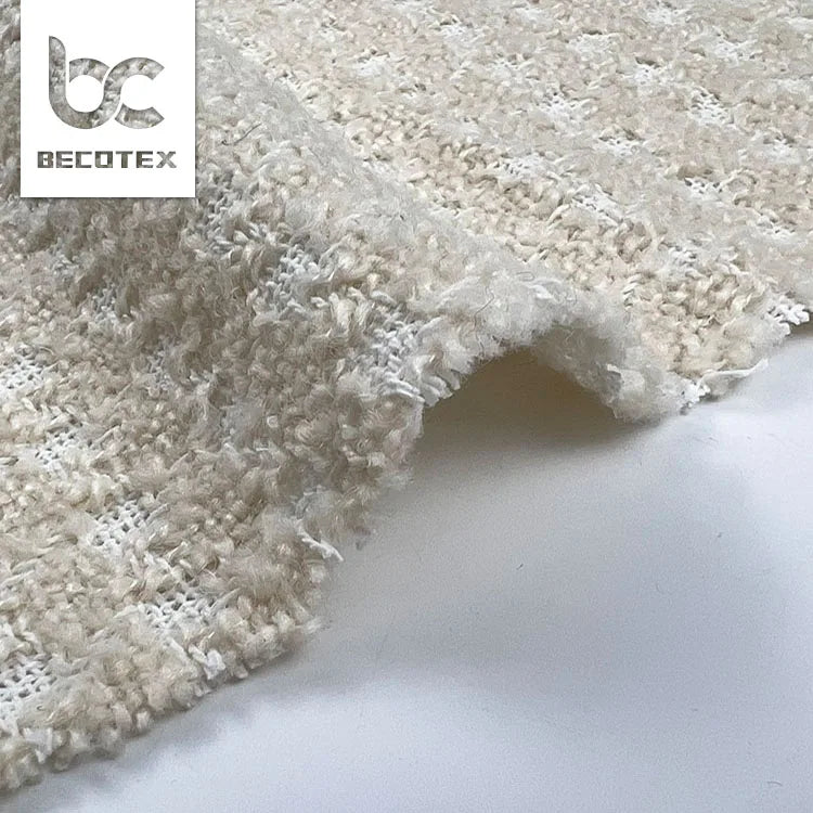 2026 Hot Sale Polyester Thick Woven Fancy Tweed Fabric for Coat Dress