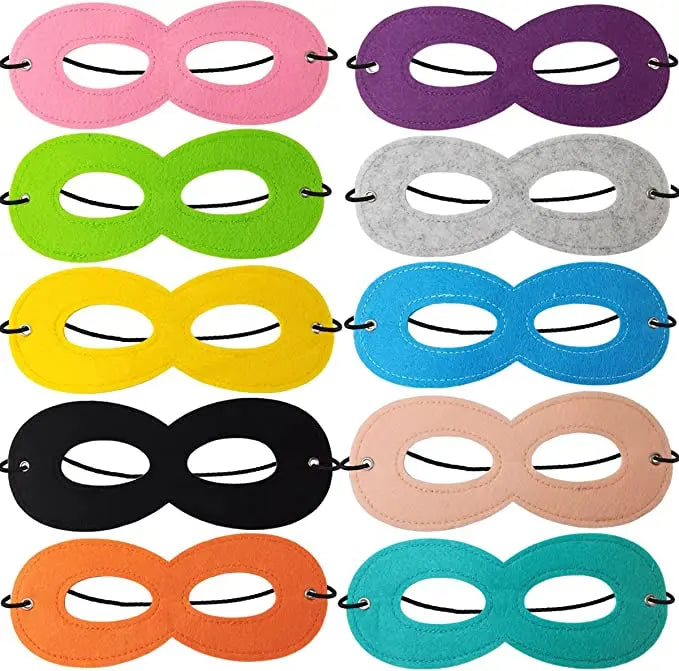 Colorful Superhero Felt Face Cosplay Party Dress up Cosplay Half Decoration with Elastic Rope