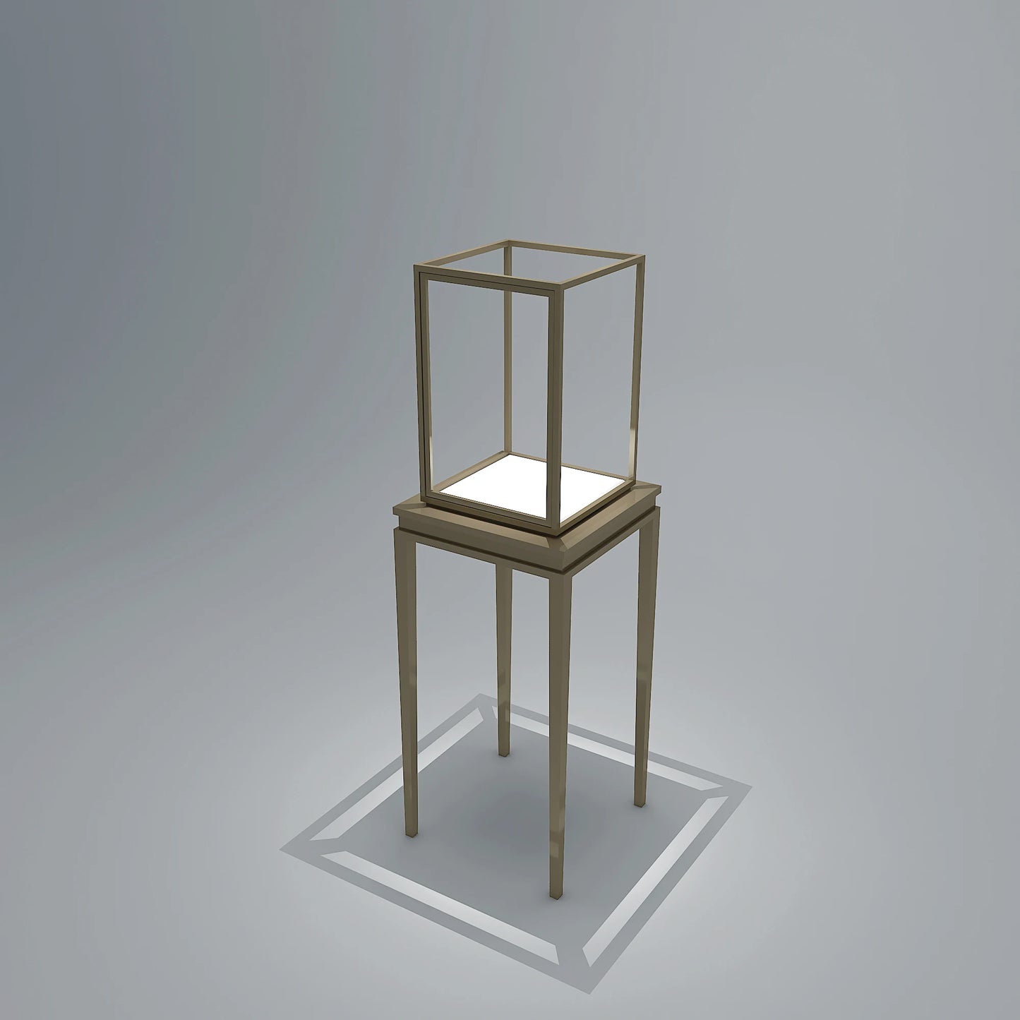 Wholesale Stainless Steel Frame Glass Kiosk Display Cabinet Luxury Custom Jewelry Showcase