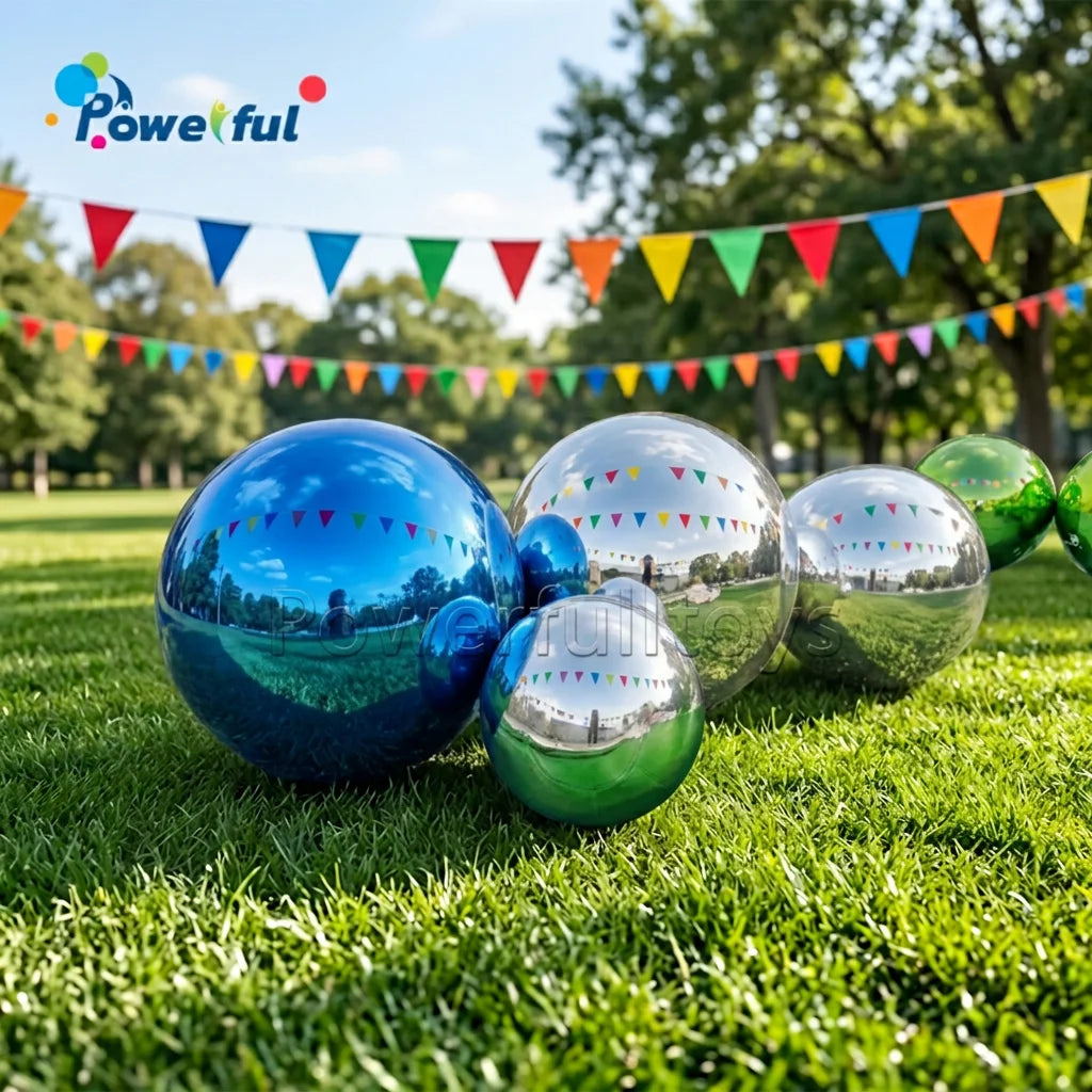 Giant Interactive Silver Mirror Ball Waterproof Easy Setup Shopping Mall Decoration Reflective Metallic Advertising Inflatabl