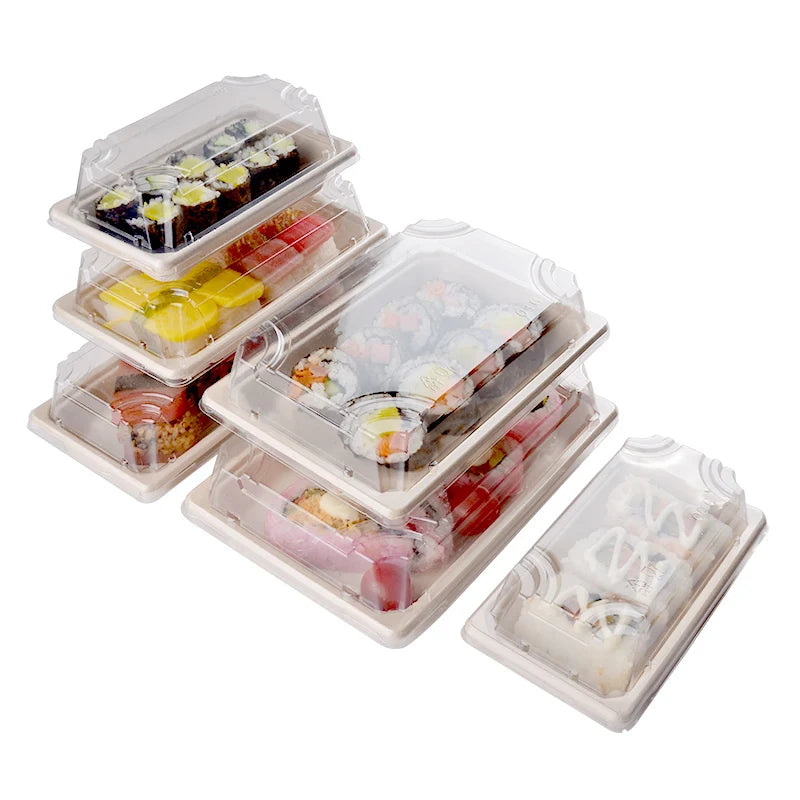 Best Selling Disposable Eco-Friendly Kraft Paper Picnic Takeaway Sushi Box with Matt Lamination & UV Coating