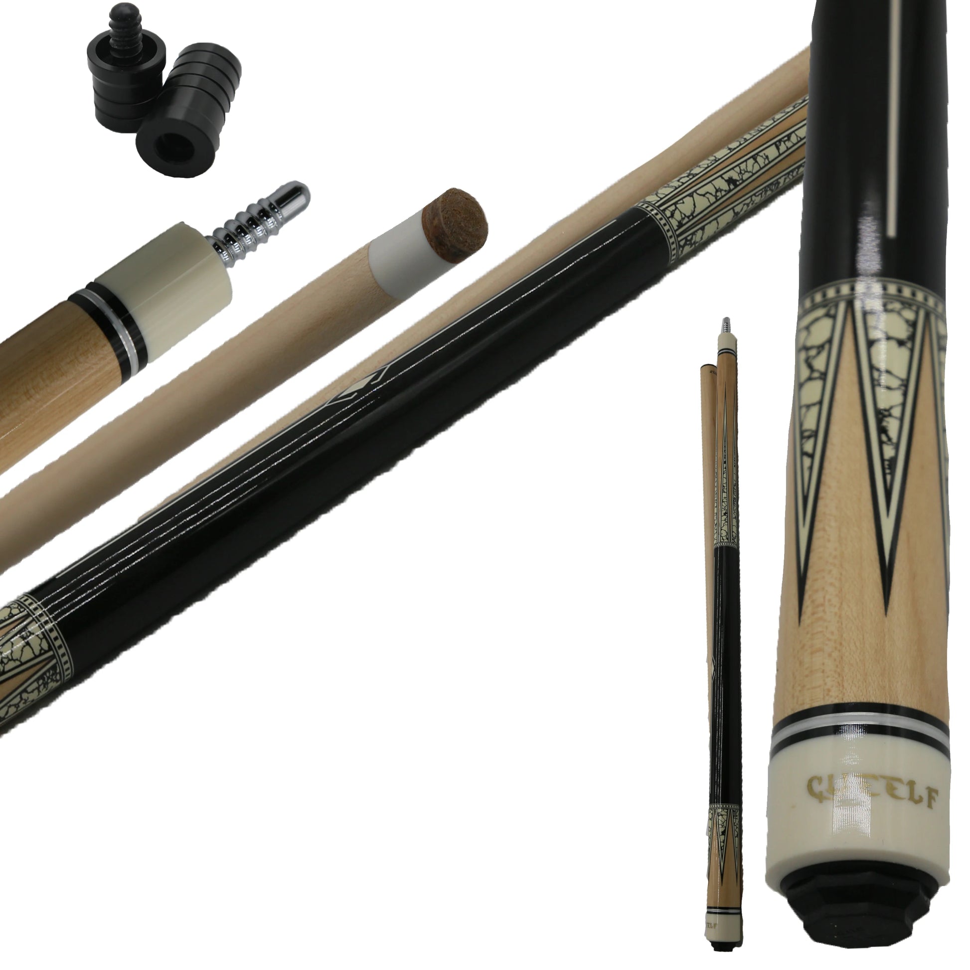 For Professional Carom Billiard Pool Cue Stick with Stainless Steel Joint 1/2 Split Design 11.5-12.5mm Tip Size