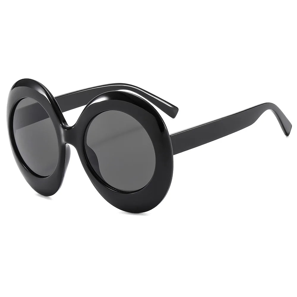 Wholesale High-End Fashion Sunglasses Unisex Oversized Round Anti-UV400 Metal PC Frame Acrylic Lenses 6 Colors Custom Logo