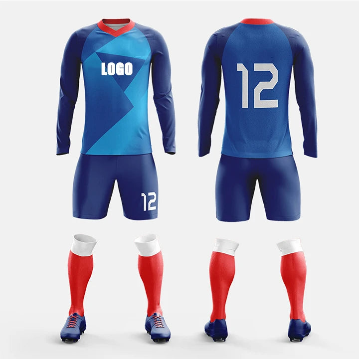 Made in China Long Sleeve Jersey Football goal Keeper Blank Football Jersey Set Football Jersey Custom