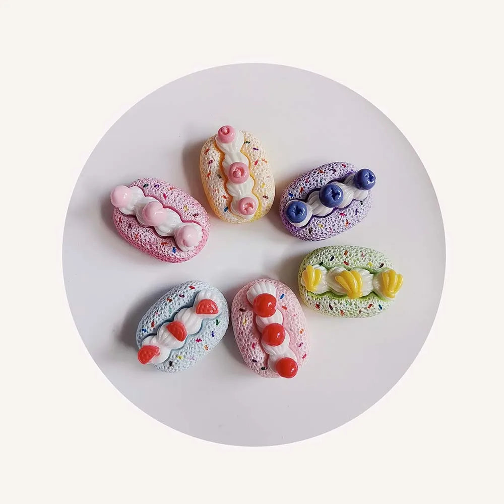 100pcs Kawaii Miniature Fruit Dessert Cake Simulation Food Flatback Resin Cabochon DIY Jewelry Making Decor Phone Case Crafts