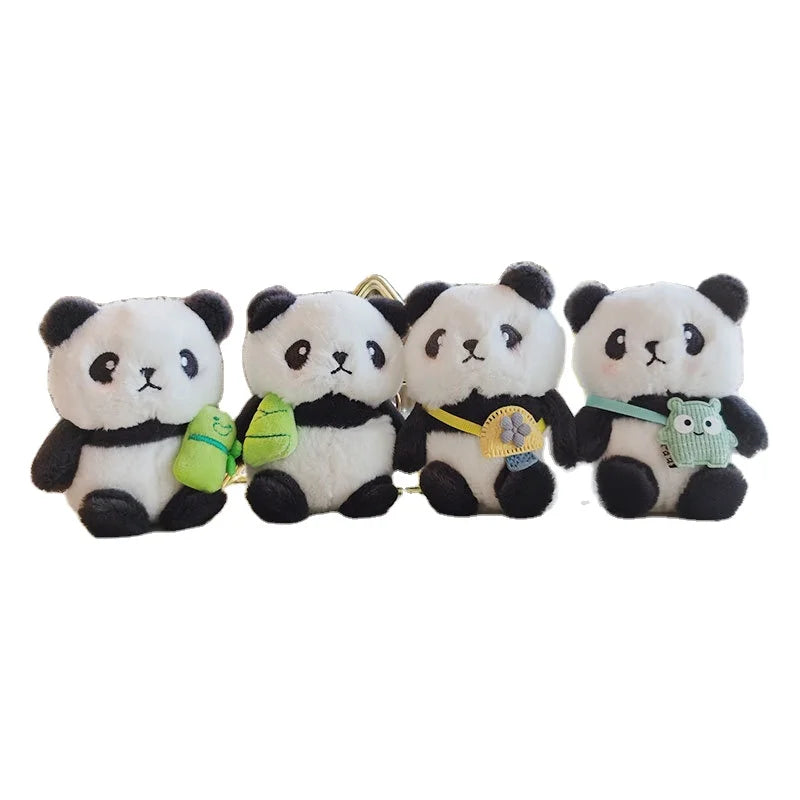 Cute Plush Panda Keychain Pendants Soft Cartoon Stuffed Animal Plushie Toys Promotion Kawaii Panda Keychains Accessories Gift