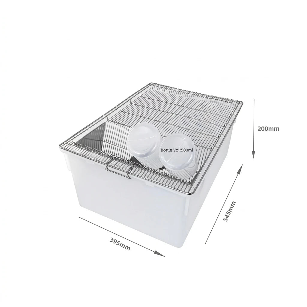 Laboratory Mouse Cage R5 Lab Rat Breeding Cage with Stainless Steel Mesh Lid Autoclavable Stackable Rodent Housing