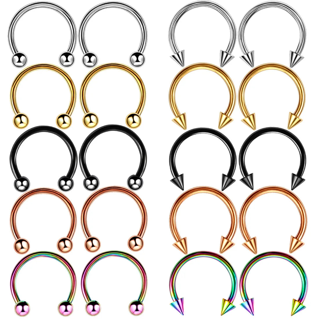 Hot Sale Nostril Piercing Jewelry Faux Septum C Shape Hoop Ring Non Piercing Stainless Steel Silver Black Gold Nose Ring