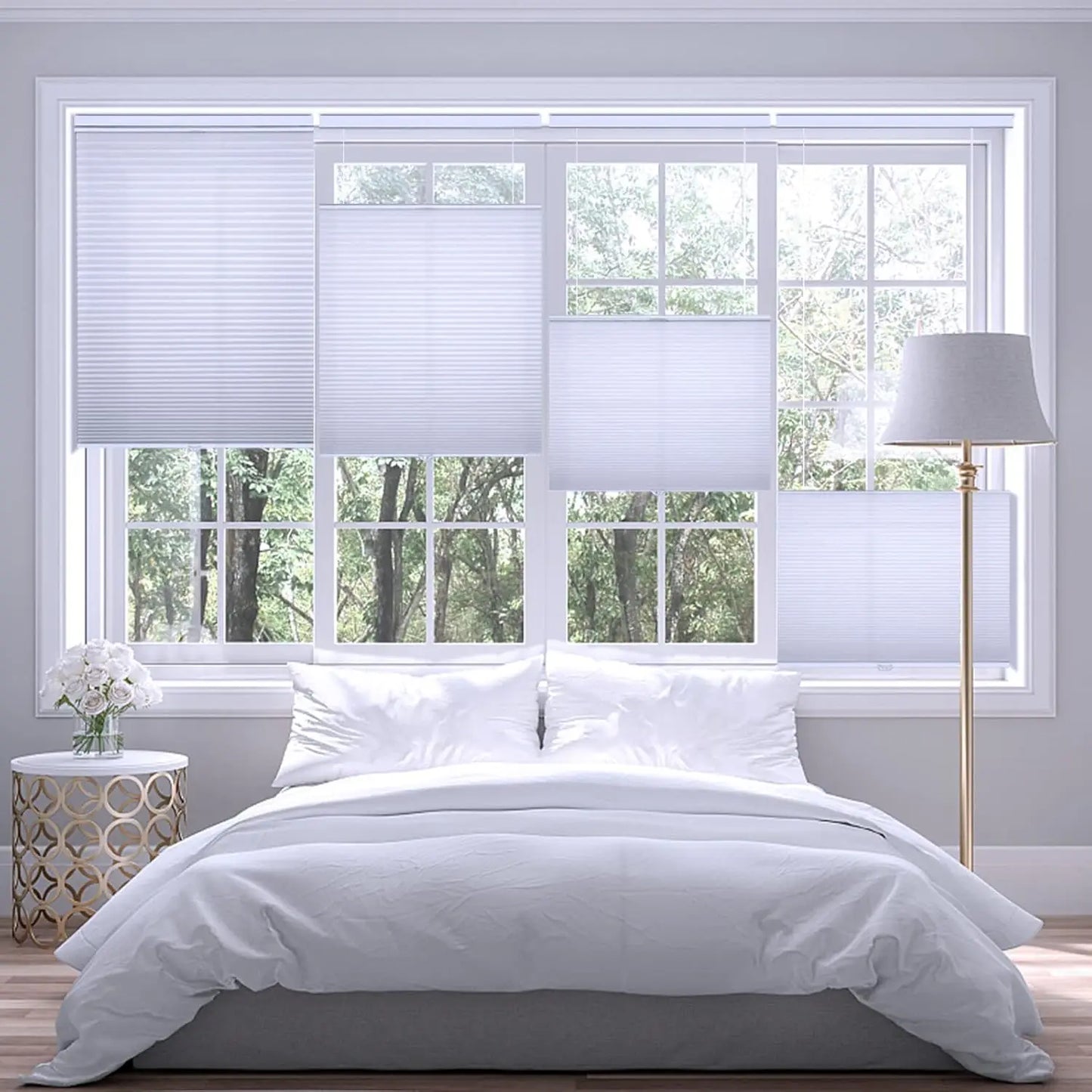 ZSTARR Day and Night Blackout Window Motorized Manual Cordless Top Down Button up Honeycomb Blinds Cellular Shades for Bedroo