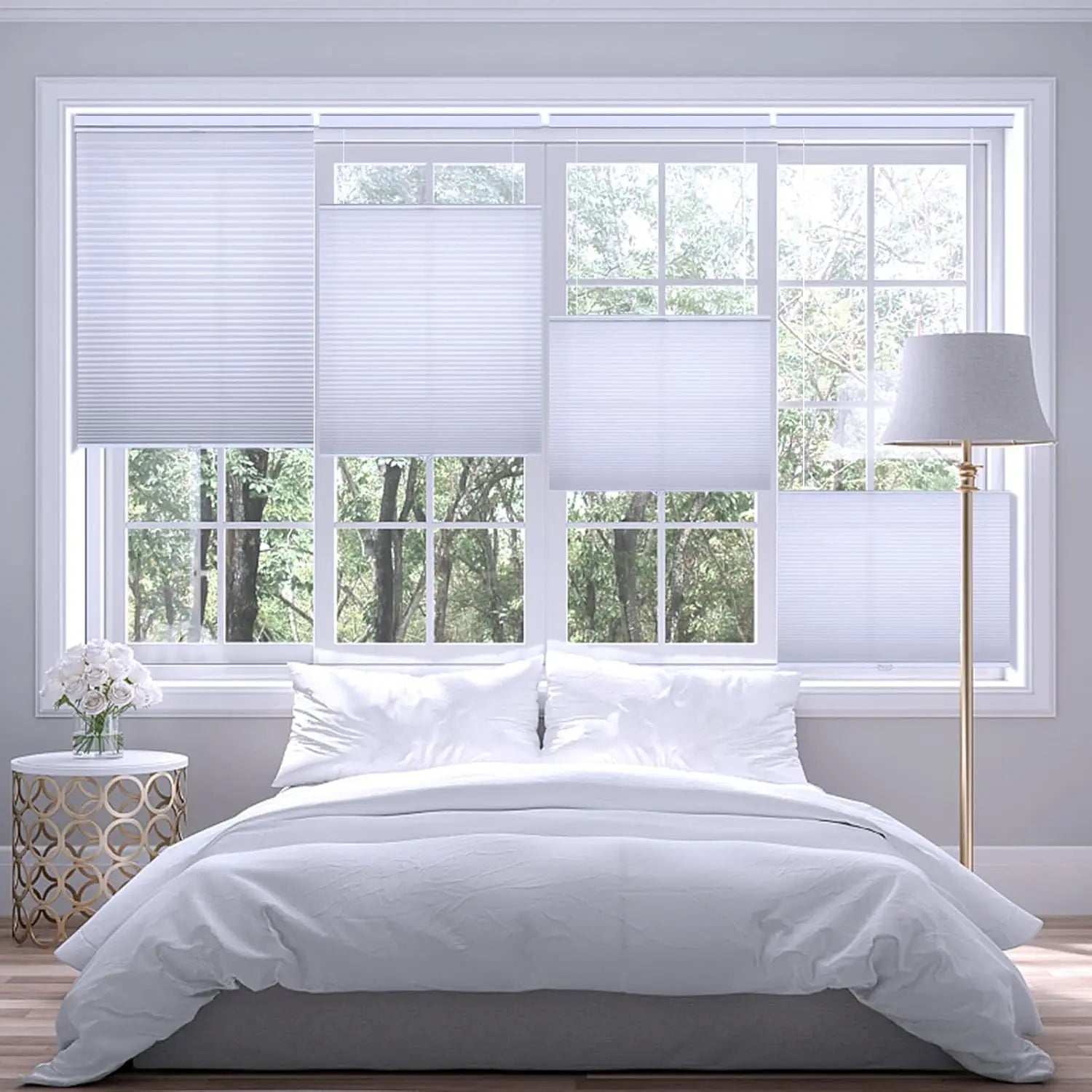 ZSTARR Day and Night Blackout Window Motorized Manual Cordless Top Down Button up Honeycomb Blinds Cellular Shades for Bedroo