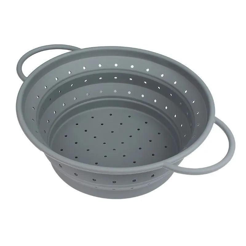 New Telescopic Eco-Friendly Dishwasher Safe Drain Basket High-Temperature Silicone Kitchen Utensil Foldable Colander Strainer