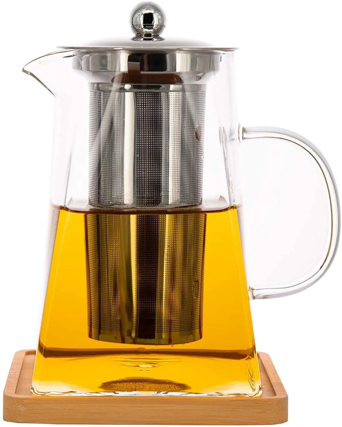 450Ml 15Oz Special Teapot Wholesale Hot Borosilicate Square Glass Teapot  With Stainless Steel Infuser