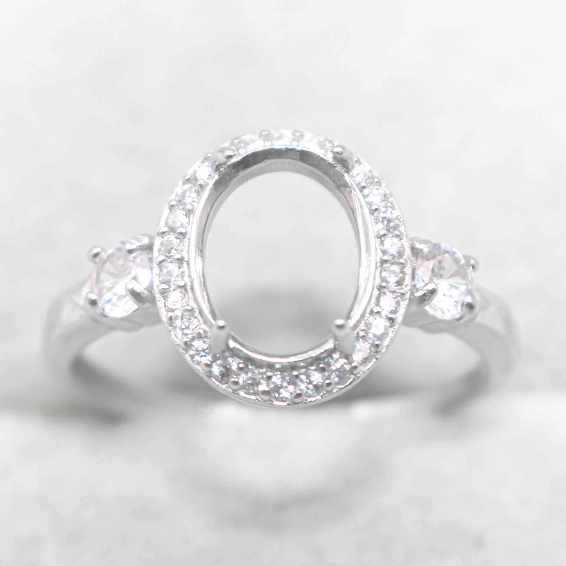 Sterling Silver 7*9mm Semi Mount Ring Empty Frame Blank Support Claw Setting S925 Base Holder Without Center Stone for DIY In