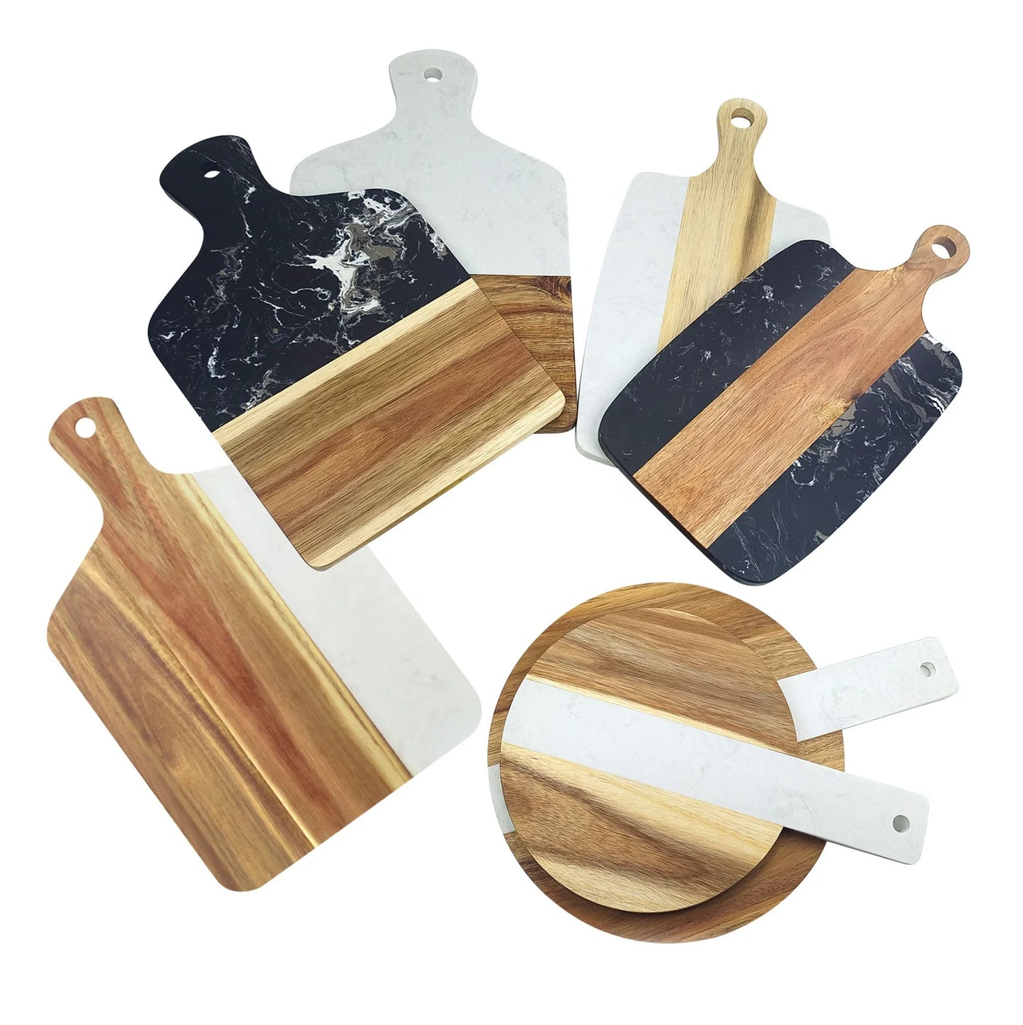 YINHAO Customized Multifunctional Kitchen Marble Acacia Wood Cutting Board Chopping Block for Vegetable Kitchenware