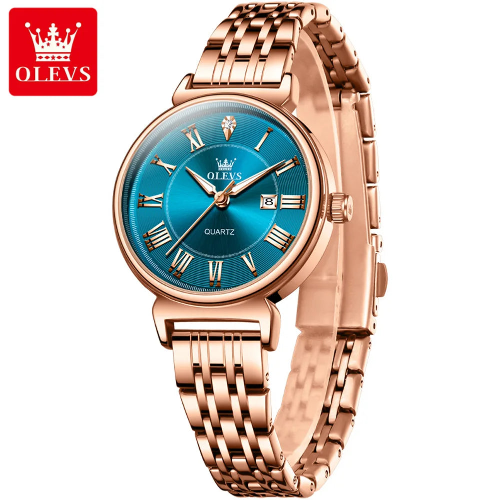 Oem Custom Logo Oem Luxury Wholesale Custom Logo Luxury Waterproof Luminous Stainless Steel Quartz Watch for Woman