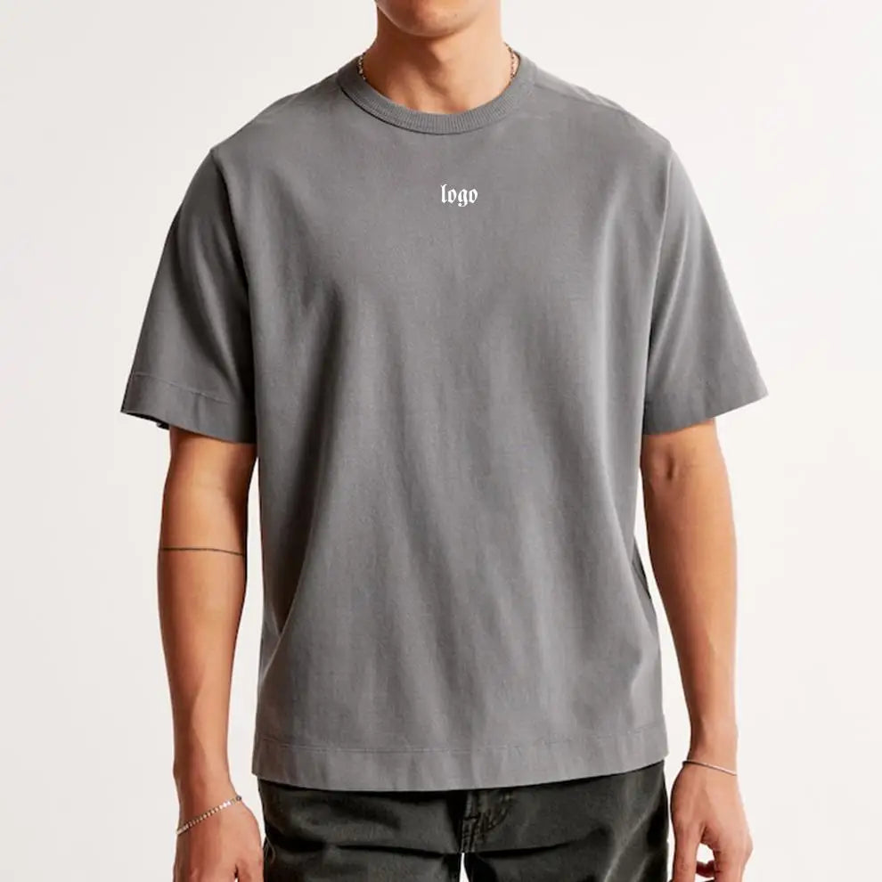 230g Oversized Sports T Shirt for Men Solid Color Short Sleeved T-Shirt Black Tights Man T-Shirts