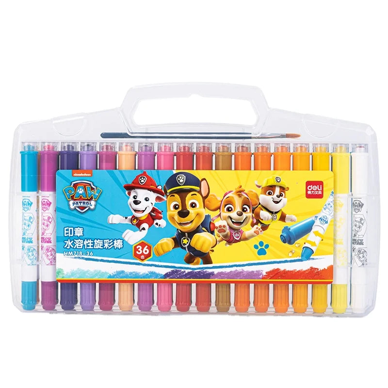 Deli HM718-36 36pcs/box Children Water-soluble Painting Color Stick Gel Crayon Safe Nontoxic 24box*36pcs=864pcs Per Carton Se