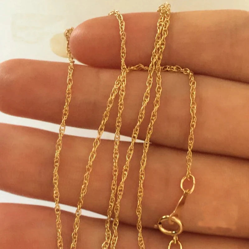 14K Gold Filled 40CM/45CM 1.1mm Prince of Wales Chain Finished Necklace W/Spring Clasp Women Tarnish Resistant Jewelry Findin