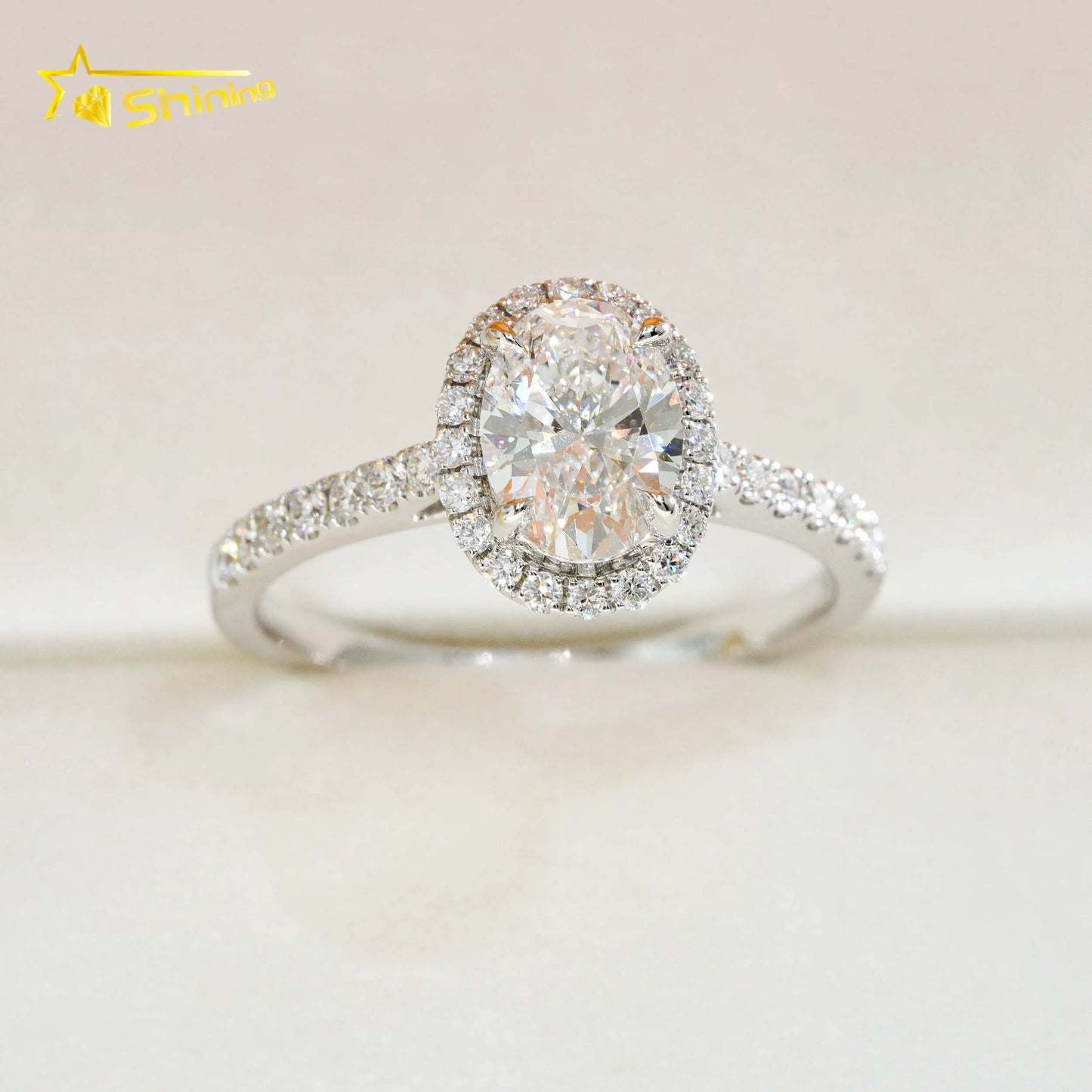 Fine Jewelry 14K Solid White Gold 1.01CT Oval Cut E VVS2 IGI Lab Grown Diamonds Engagement Rings in Stock with Certificate