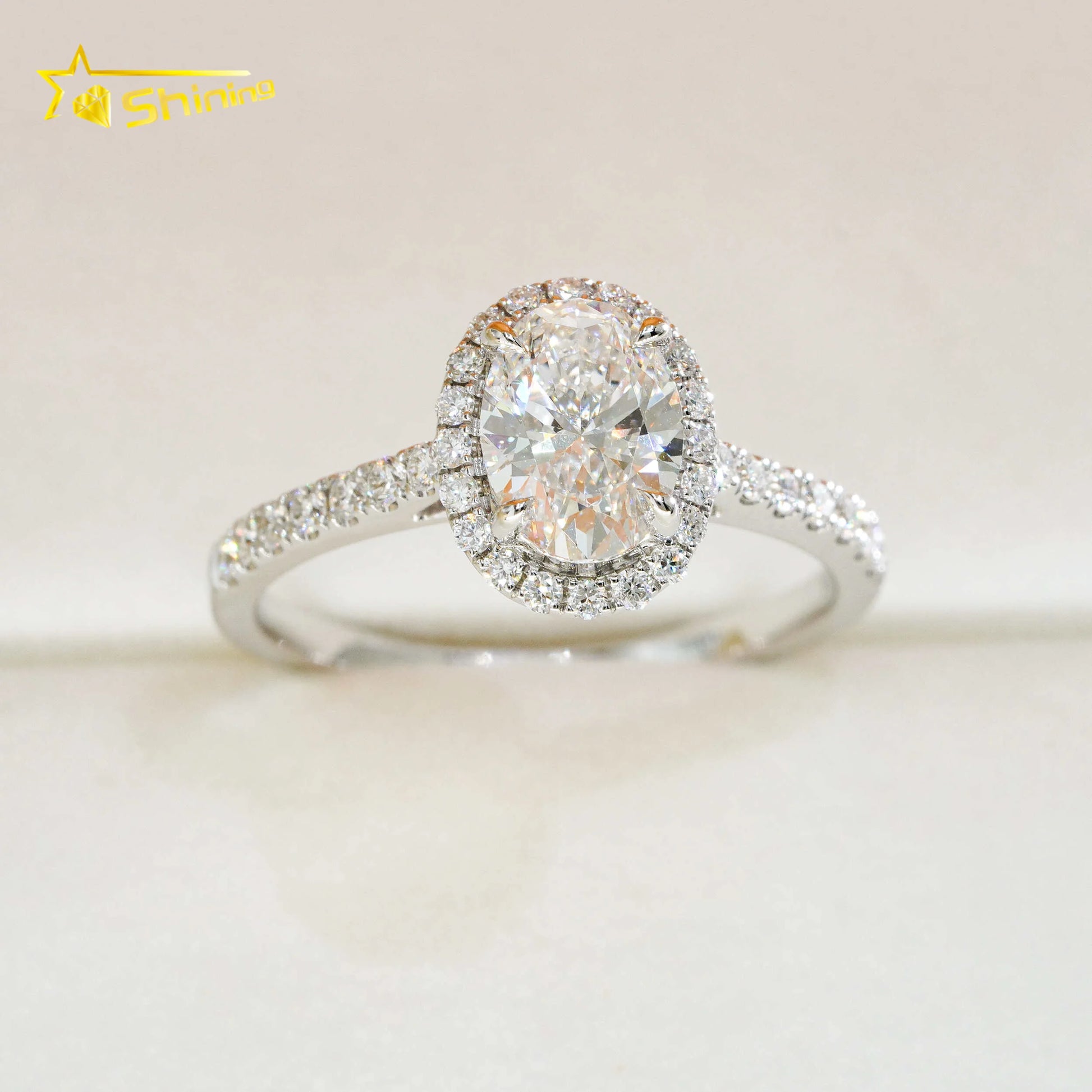 Fine Jewelry 14K Solid White Gold 1.01CT Oval Cut E VVS2 IGI Lab Grown Diamonds Engagement Rings in Stock with Certificate