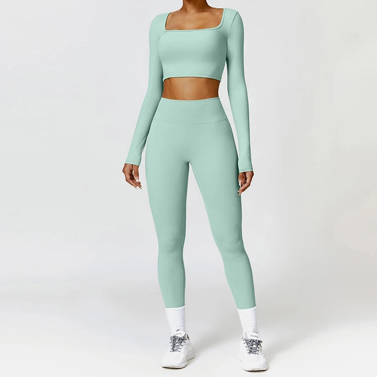 Fashion High Quality Custom logo Women's Leggings Set Hot Sale Gym Workout Yoga Fitness Sets