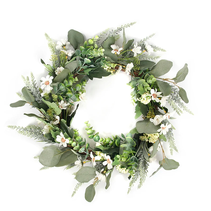 H-41 Indoor Home Party Wall Decorative Front Door Rattan Artificial Green Leaves Wreaths