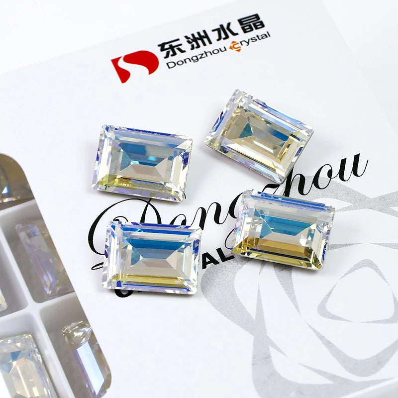 Wholesale 14*10MM Rectangle Shaped K9 Fancy Stone Glass Rhinestones Luxury Quality Loose Crystal Beads Jewelry DIY Accessorie