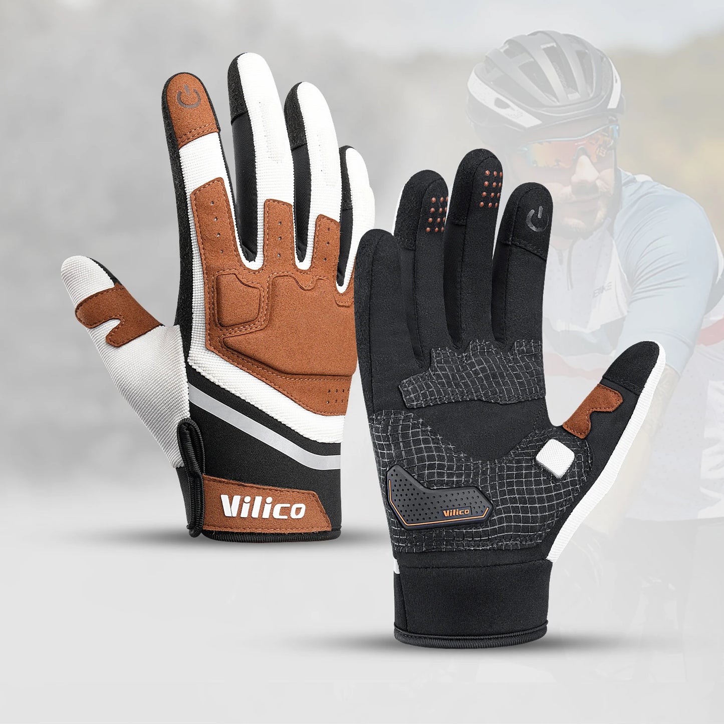 Touchscreen Cycling Full-finger Bike Road Bicycle Gloves SBR Gel Pad Shock-absorbing Anti-slip Motorcycle Mountain Bike Glove