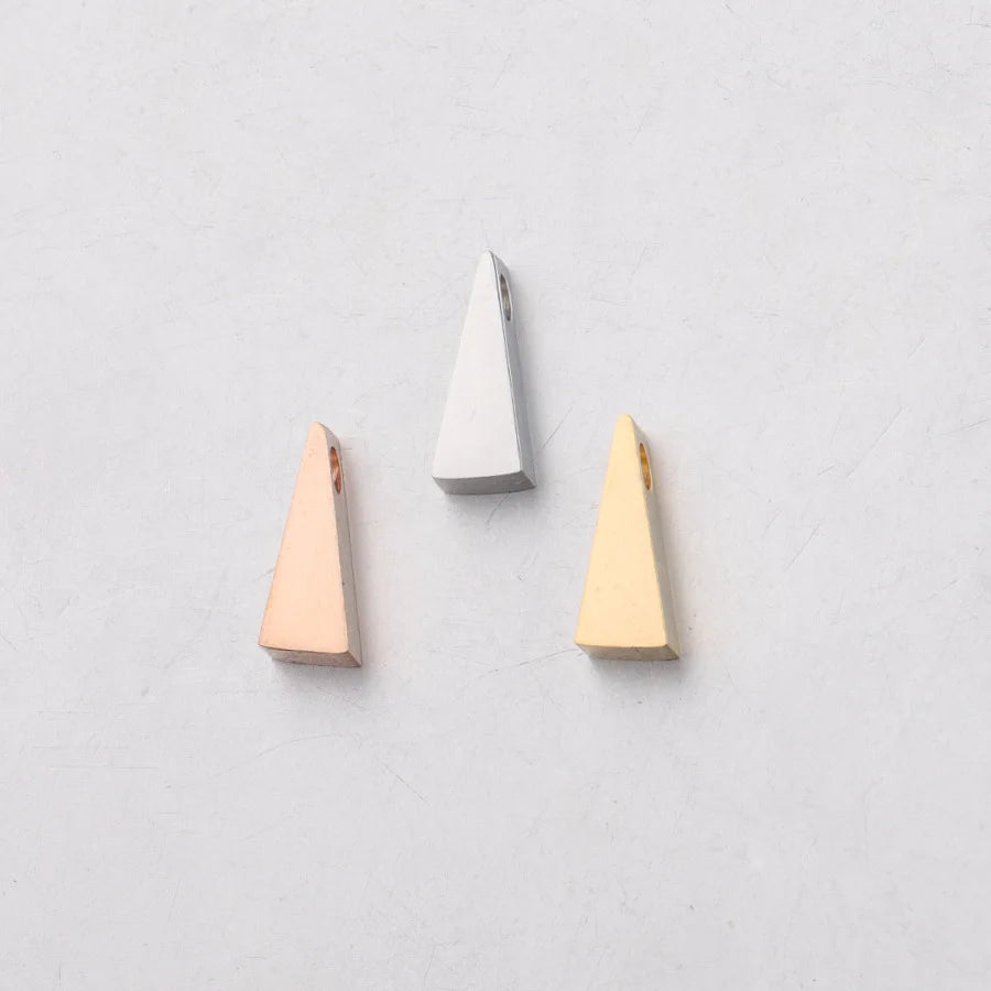 Customize Geometry Jewelry Accessories Beaded Stainless Steel Triangle Pendant Charms with Hole DIY Bracelet and Necklace Mak
