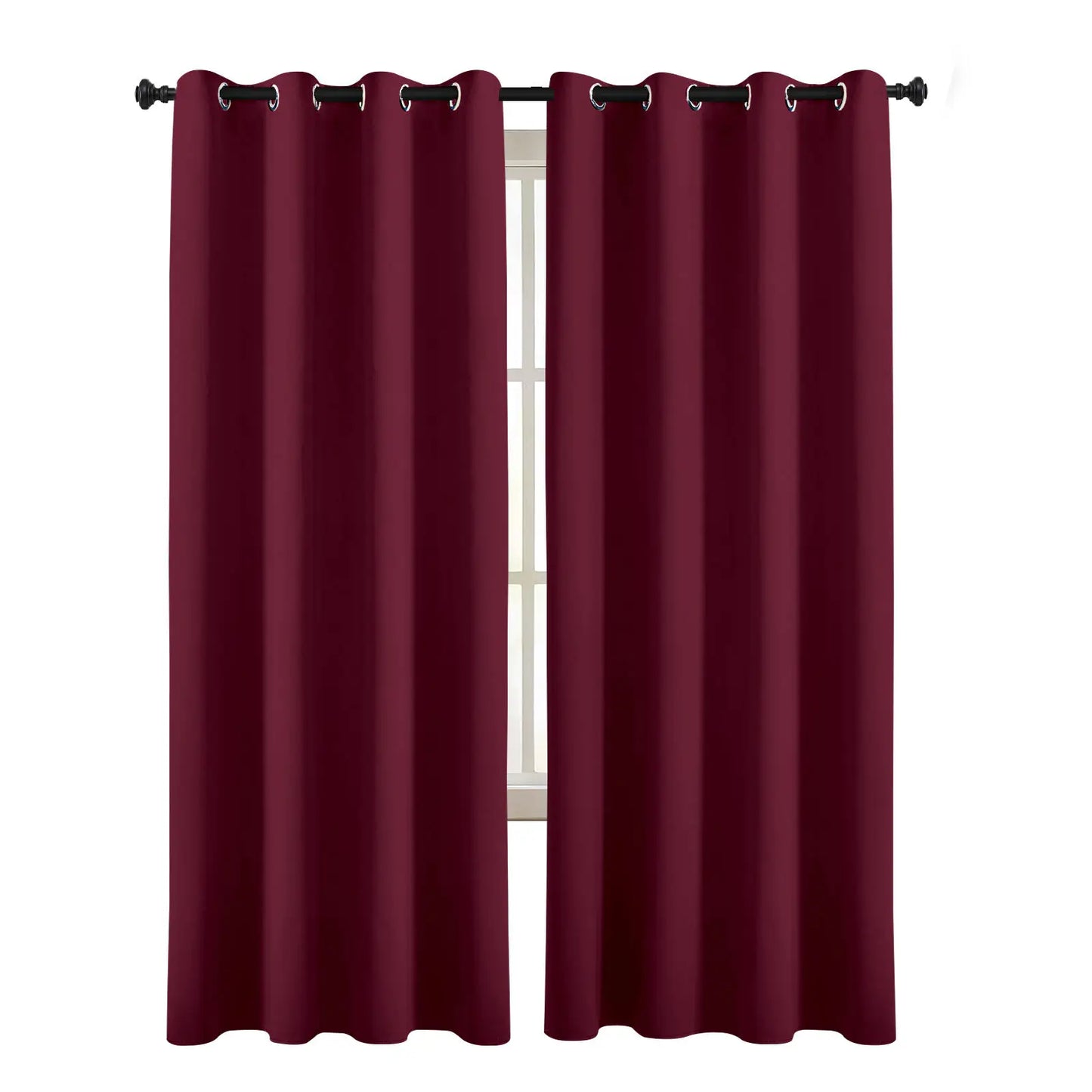 Amity Ready Made 100% Polyester Curtains European Style Hotel Solid  Eyelet Blackout Window Curtains for Living Room Bedroom