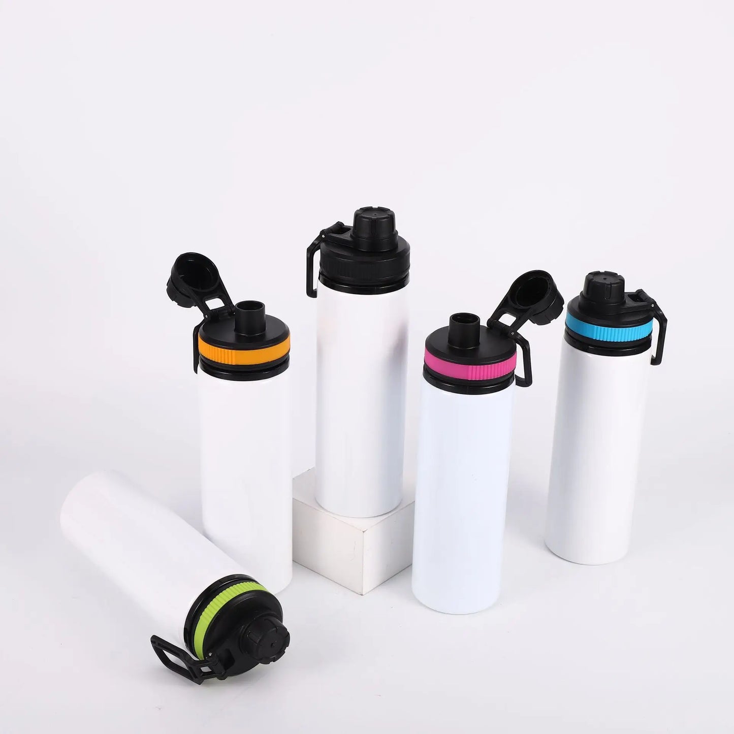Sublimation Blanks Handle Cover 600ML Big Mouth Stainless Steel Eco-Friendly Party Water Bottle Sports Gym Portable DIY