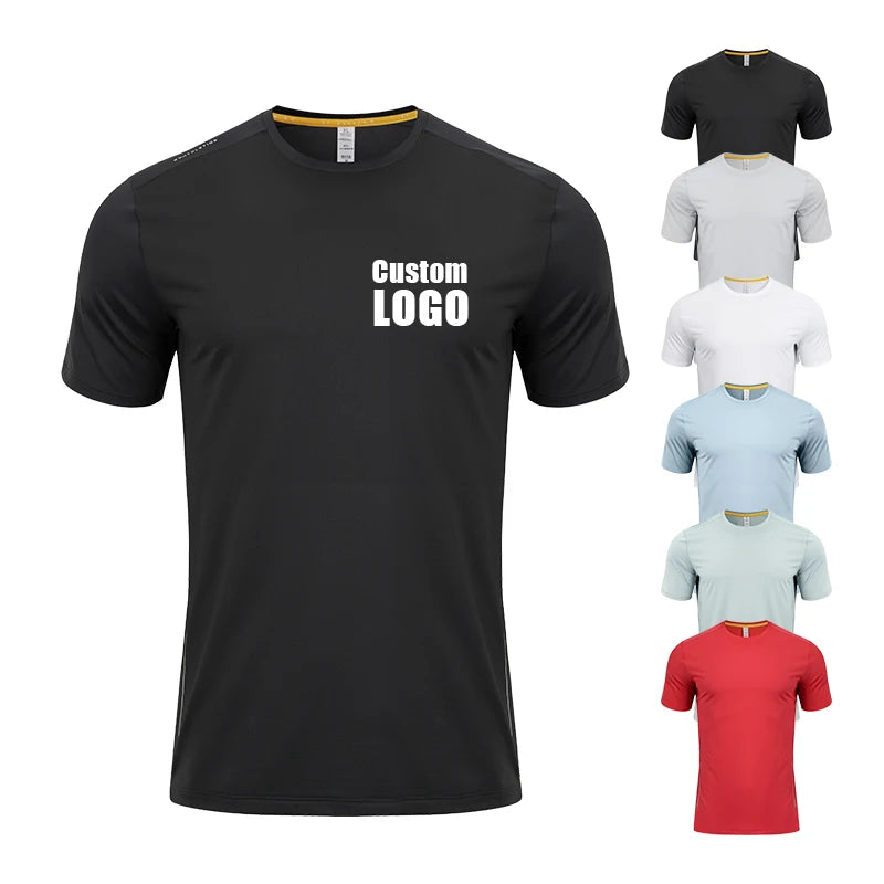 2024 Fitness Shirt Athletic Gym Training Running Sportswear Men Workout Shirts Free Sample Polyester Regular Dry Fit  T Shirt