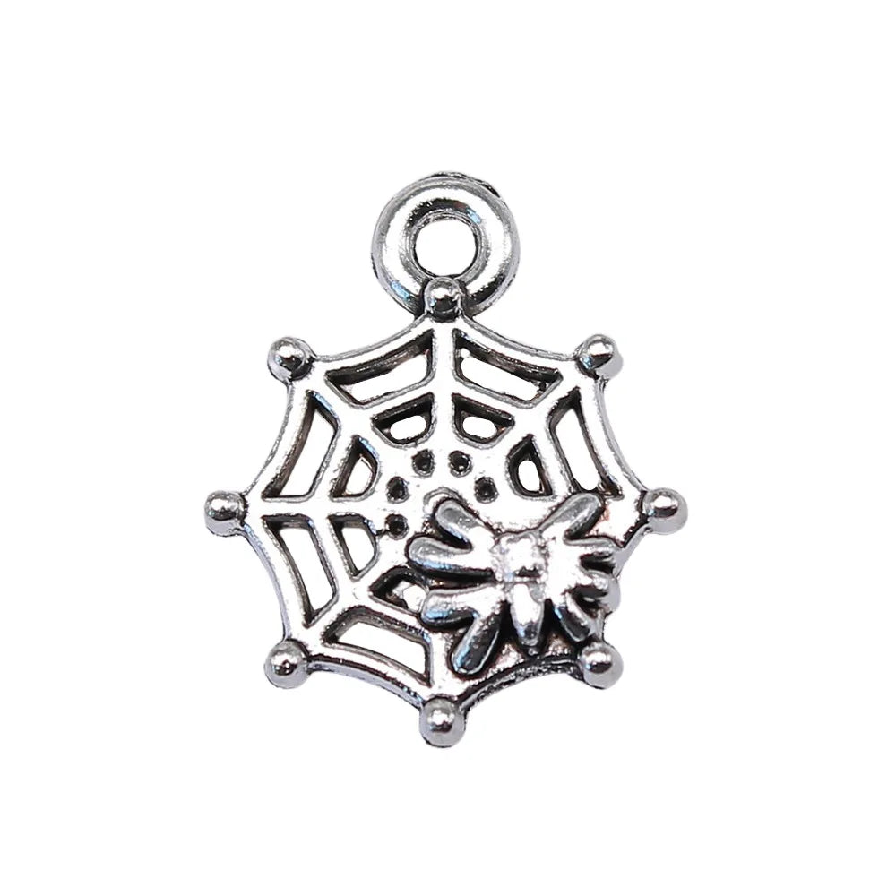 AA0160105 Charms Spider Cobweb 17x14mm Tibetan Silver Color Pendants Antique Jewelry Making DIY Handmade Craft
