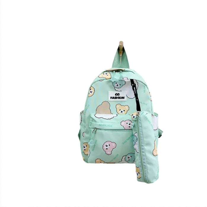 Korean Version 1-6th Grade Schoolbag Lovely Fashionable PU Shoulder Bag Backpack for Girls Ages 6-12 Years