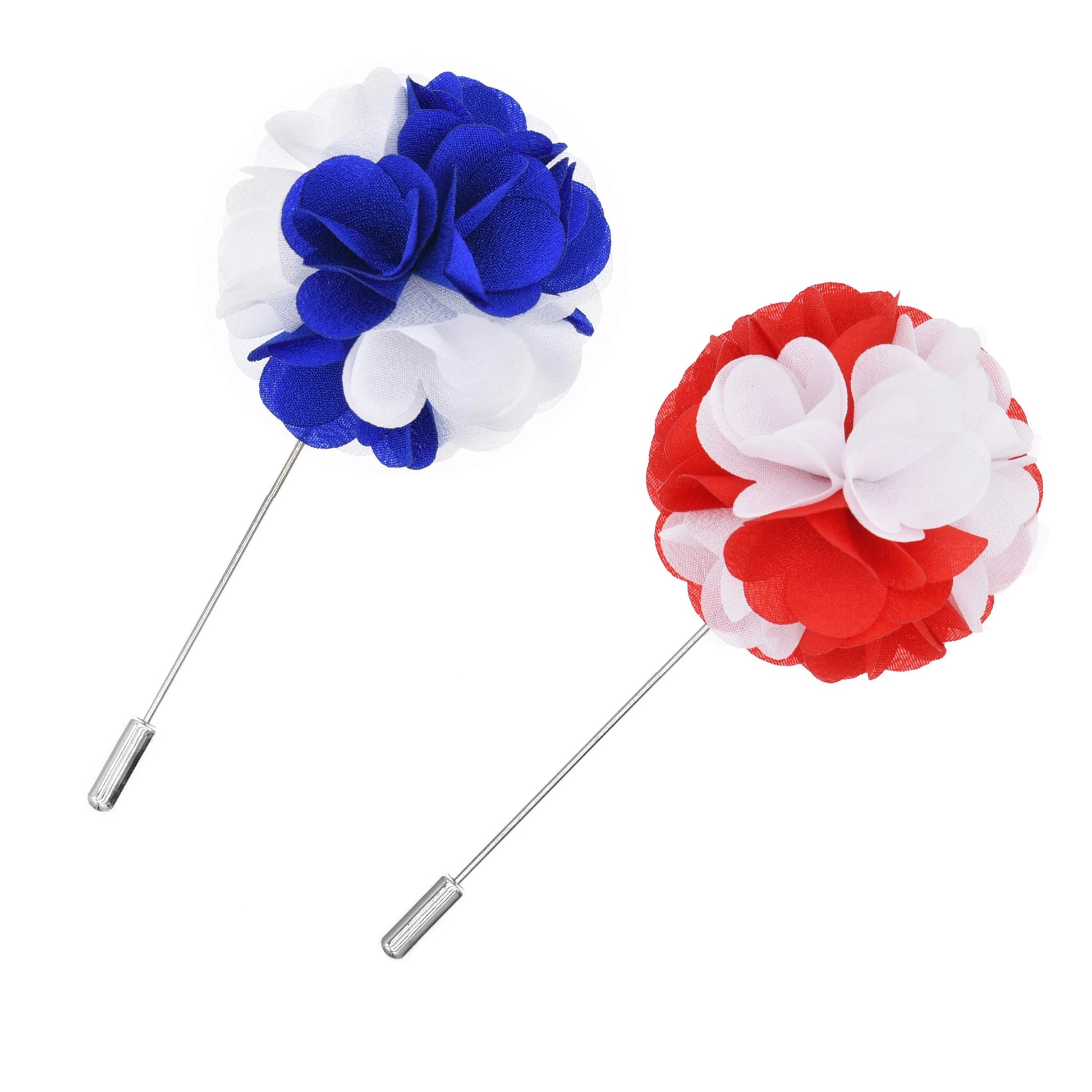 Wholesale Men Lapel Pin Wedding Corsage Flower Brooches Pin Double Colors Handmade Greek Sorority Fabric Flower Pin