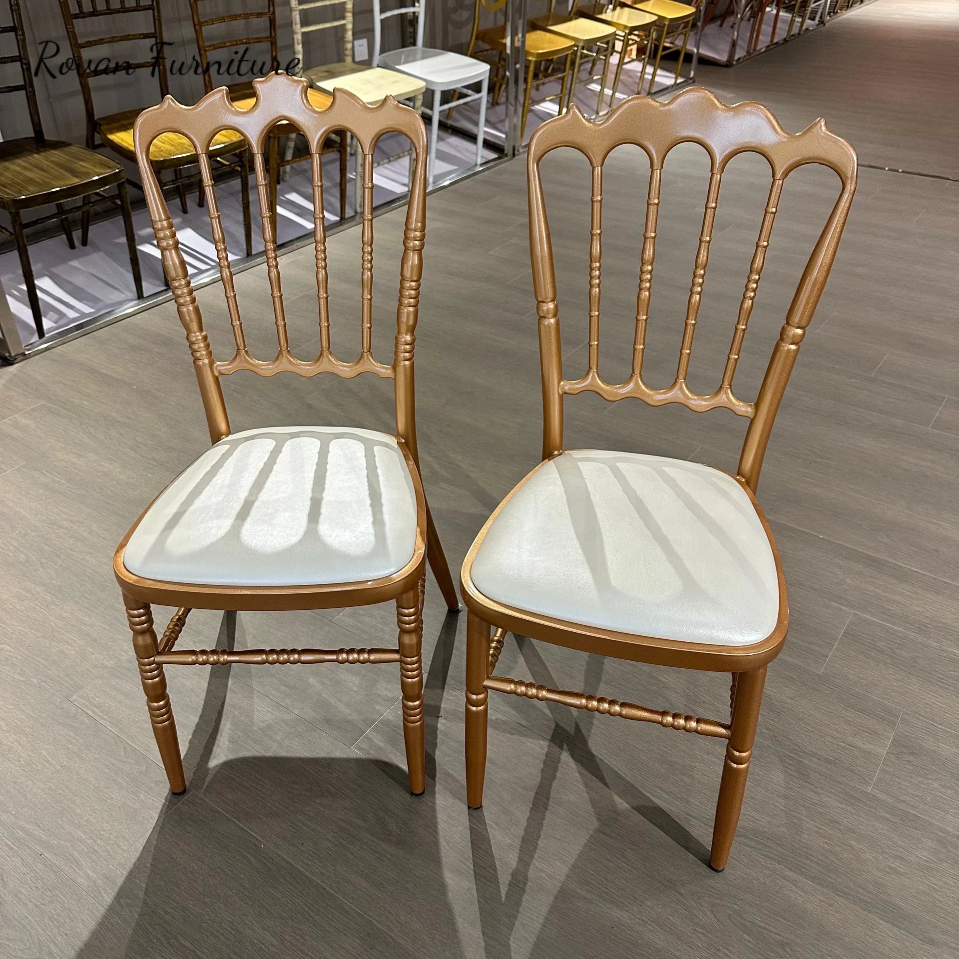 Wholesale Price Gold Luxury Dining Chairs Metal Iron Event Chair Wedding Napoleon Chair