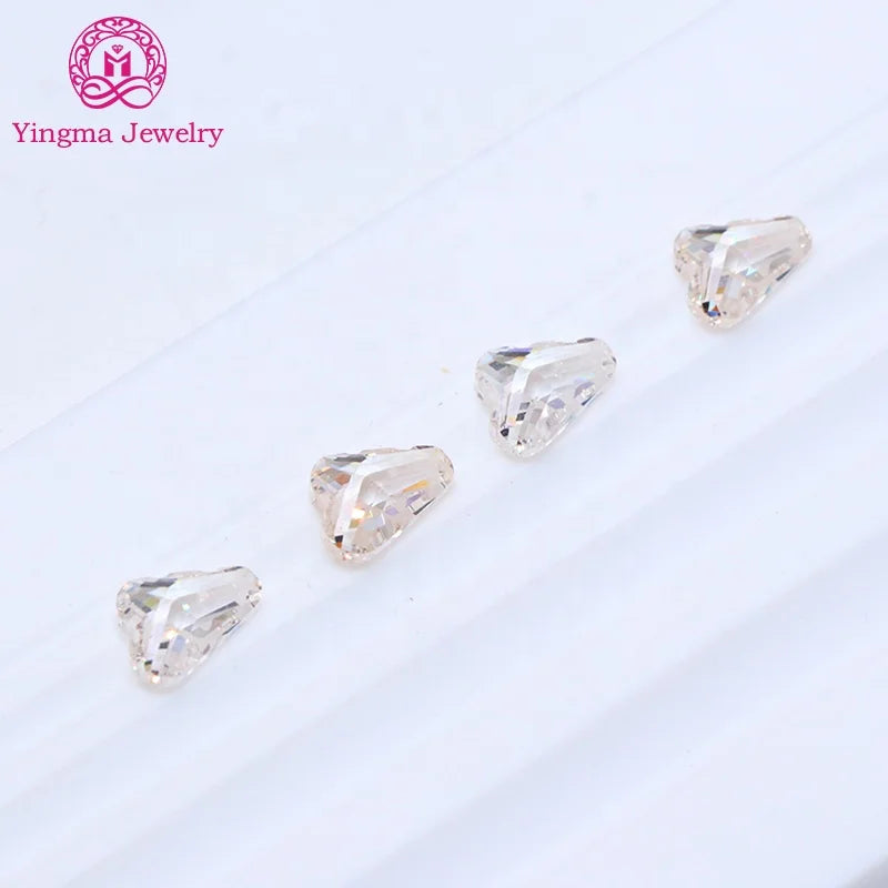 Wholesale Price Loose 6*9 mm Cloud Shape Cubic Zirconia Silk Color Artificial Gemstone Heat-treated for Fine Jewelry