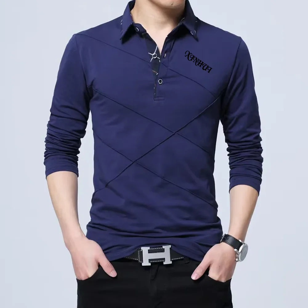 For Shirts T-Shirts for Men Custom Wholesale Knitted Fabric Polyester/Cotton Long Sleeve Regular Fit Eco-Friendly Casual Blan
