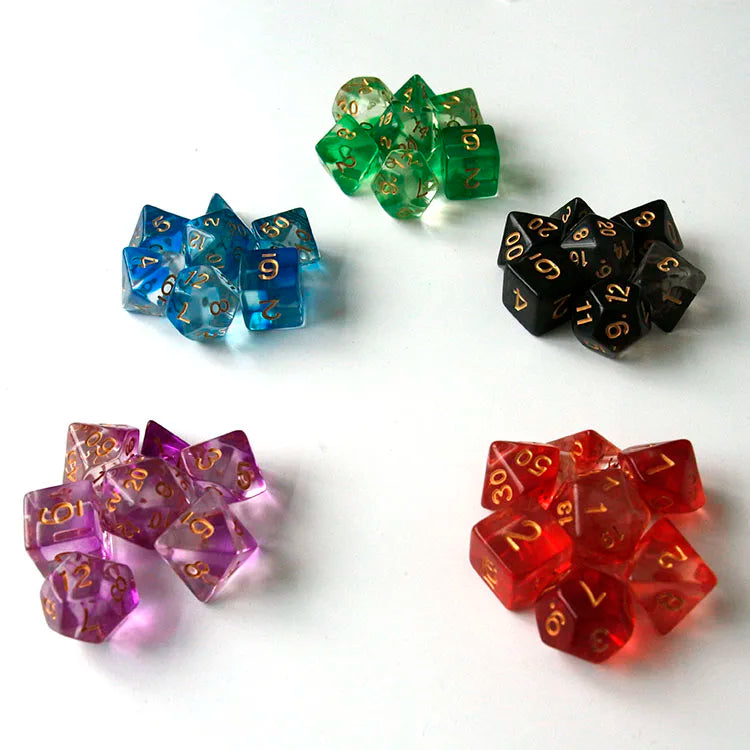 Wholesale TTRPG Polyhedral Acrylic Dice Collection Translucent Blue Resin with 16mm & 20mm Sizes for Games and D&D