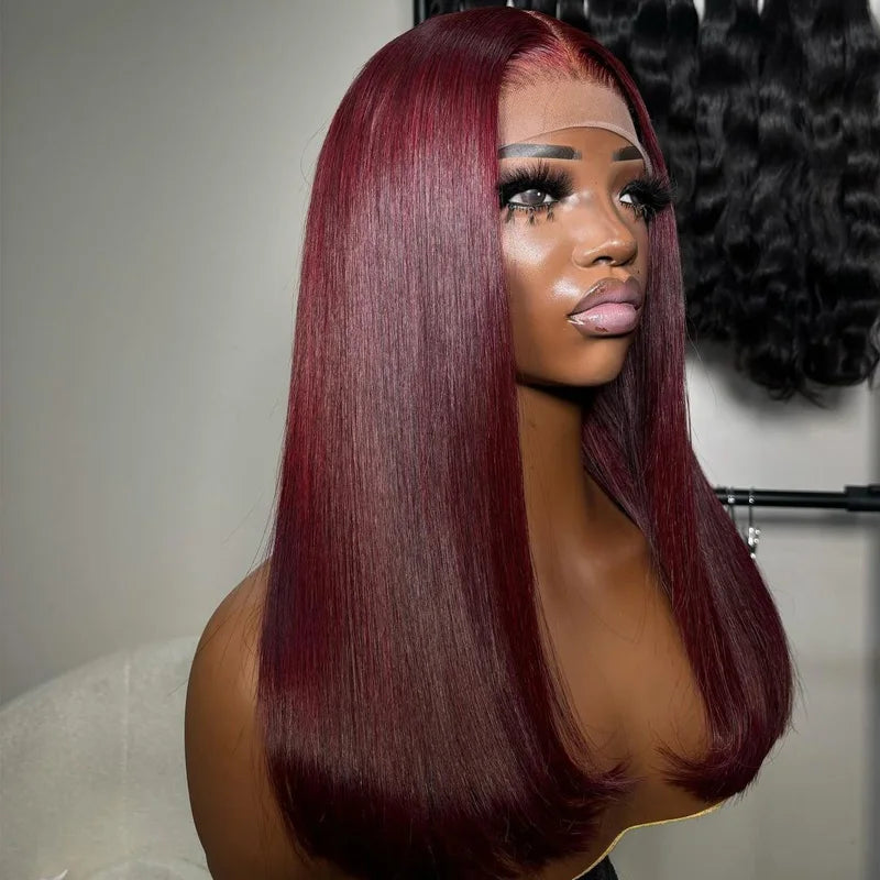 Bone Straight Lace Front Human Hair Wigs Pre Plucked Raw Virgin Hair Glueless Short Bob Wigs for Woman