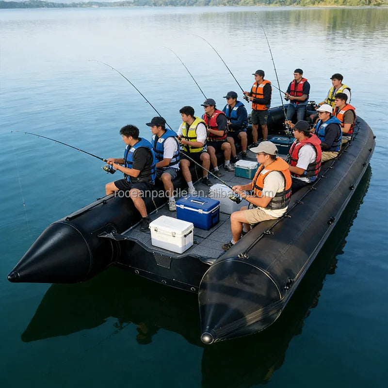 8m Inflatable Boat 30 Persons Rubber Rescue Boat Big Size With Aluminum Floor