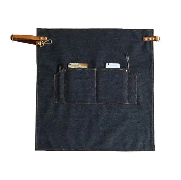 Canvas Sleeveless Bib Apron Set Print Milk Tea Coffee Hotpot Restaurant Korean Fashion Waiter Half Length Cleaning Supplies N