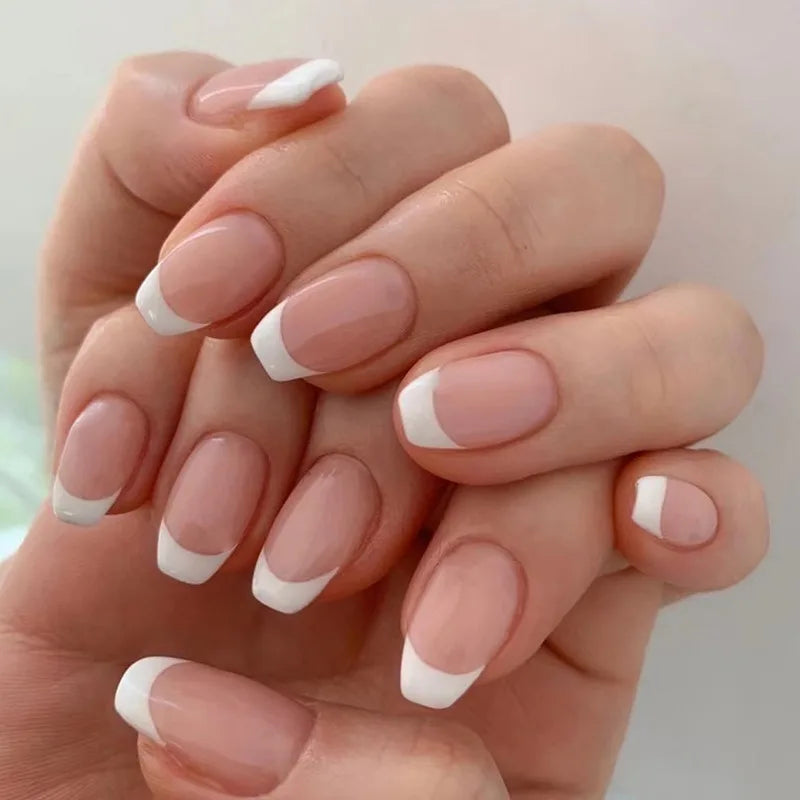 24 Pcs Nude Color Nail Suitable for Everyday Wear Art Press on Nails Artificial Fingernails Customize Candy False Nails 2419