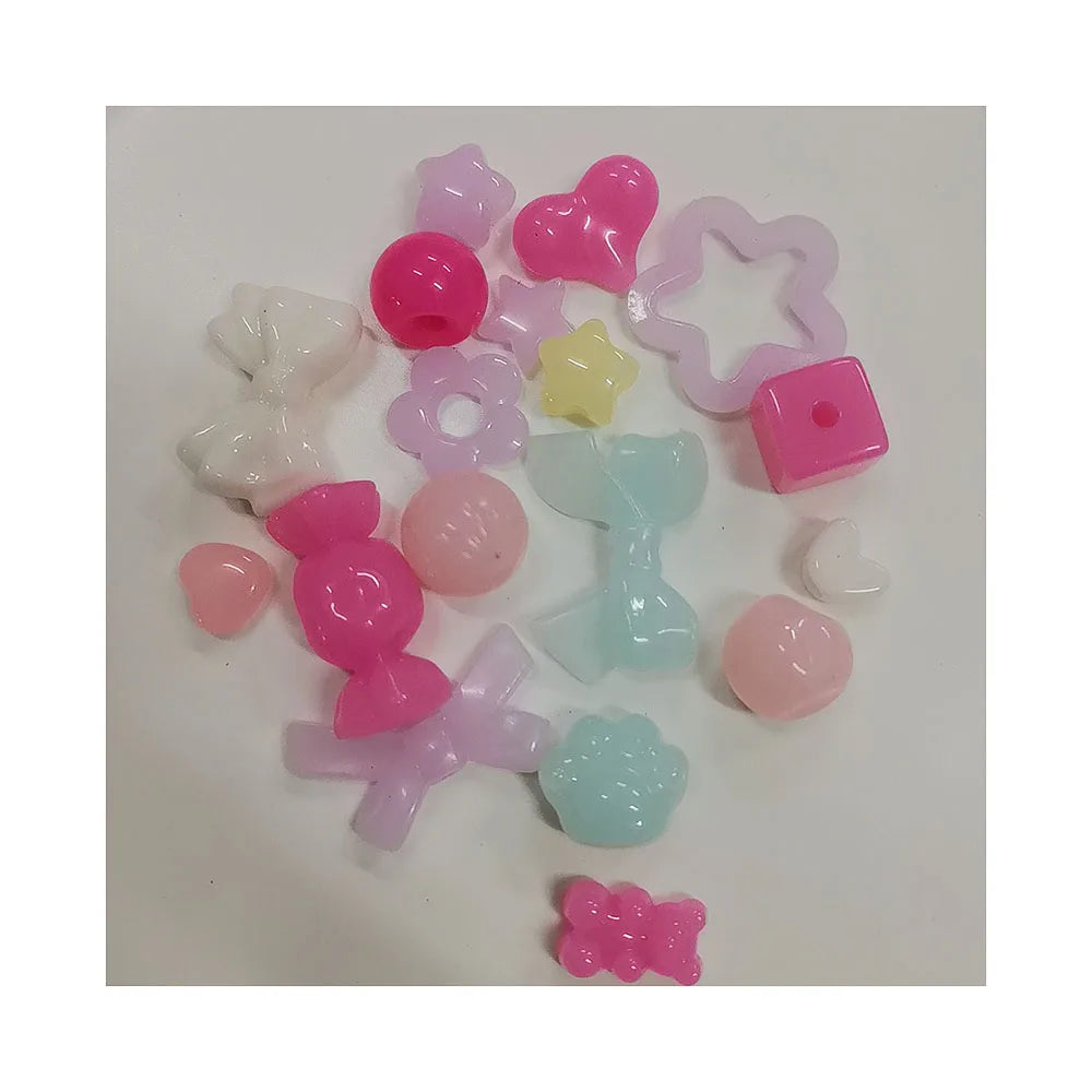 500g Mixed Jelly Color Heart Star Candy Butterfly Acrylic Spacer Beads for DIY Pens & Jewelry Making