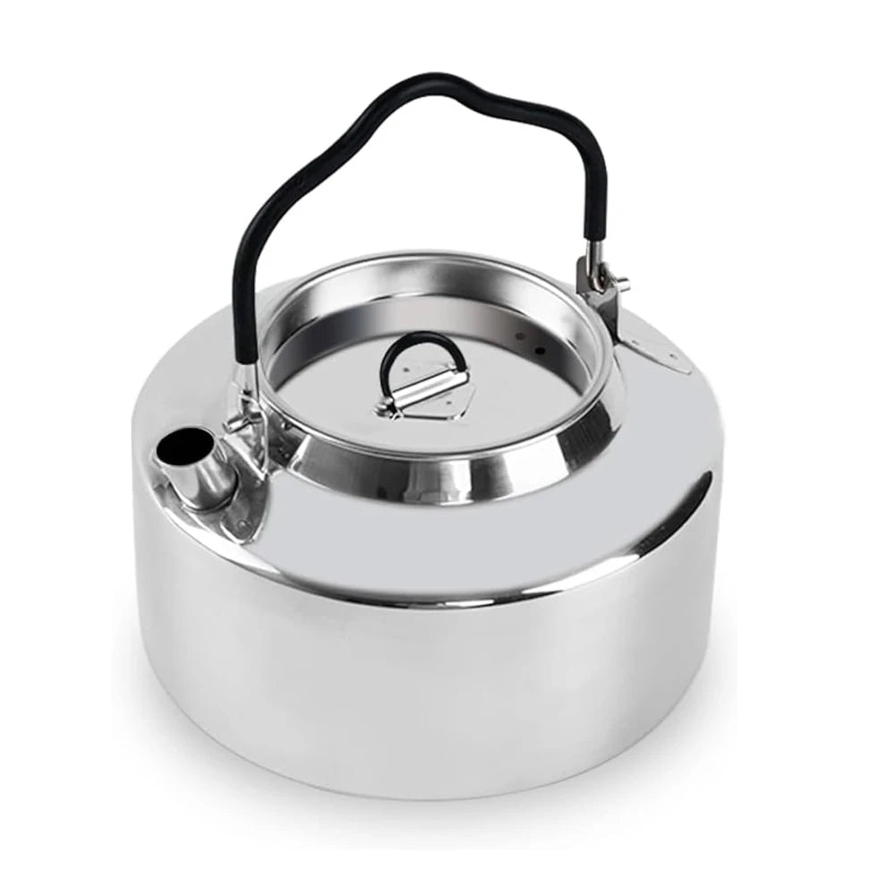 Portable Outdoor Hiking for Boiling Water Customized Logo Water Coffee Tea Pot Camping Pot 1.2L Stainless Steel Camping Kettl