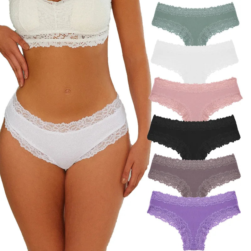 New Women's Underwear Cotton Crotch Triangle Pants Comfortable and Sexy Mid Waist Thread Cotton Triangle Pants