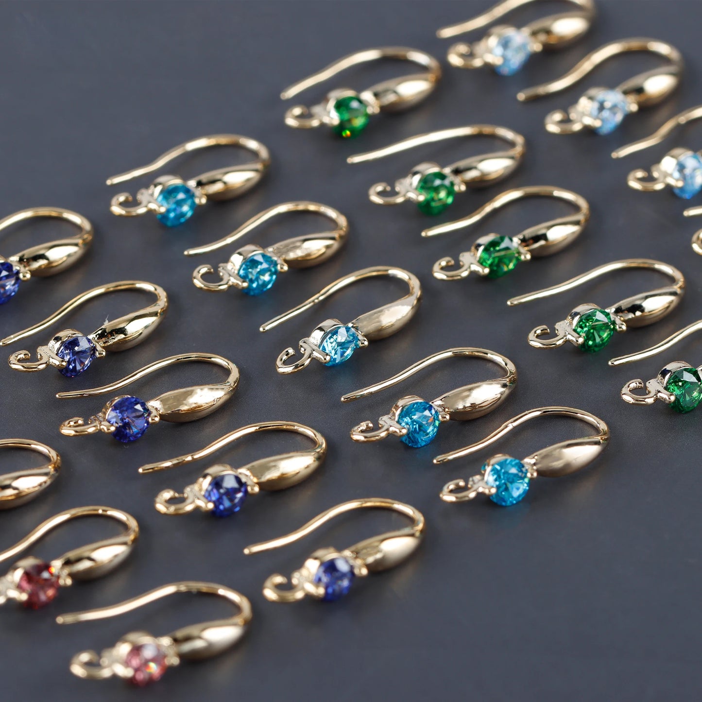 M957 10pcs/Lot 18K Gold Plated Copper  Nickel Free Jewelry Accessories DIY Earring Making Findings Pass REACH Clasp Hooks Zir