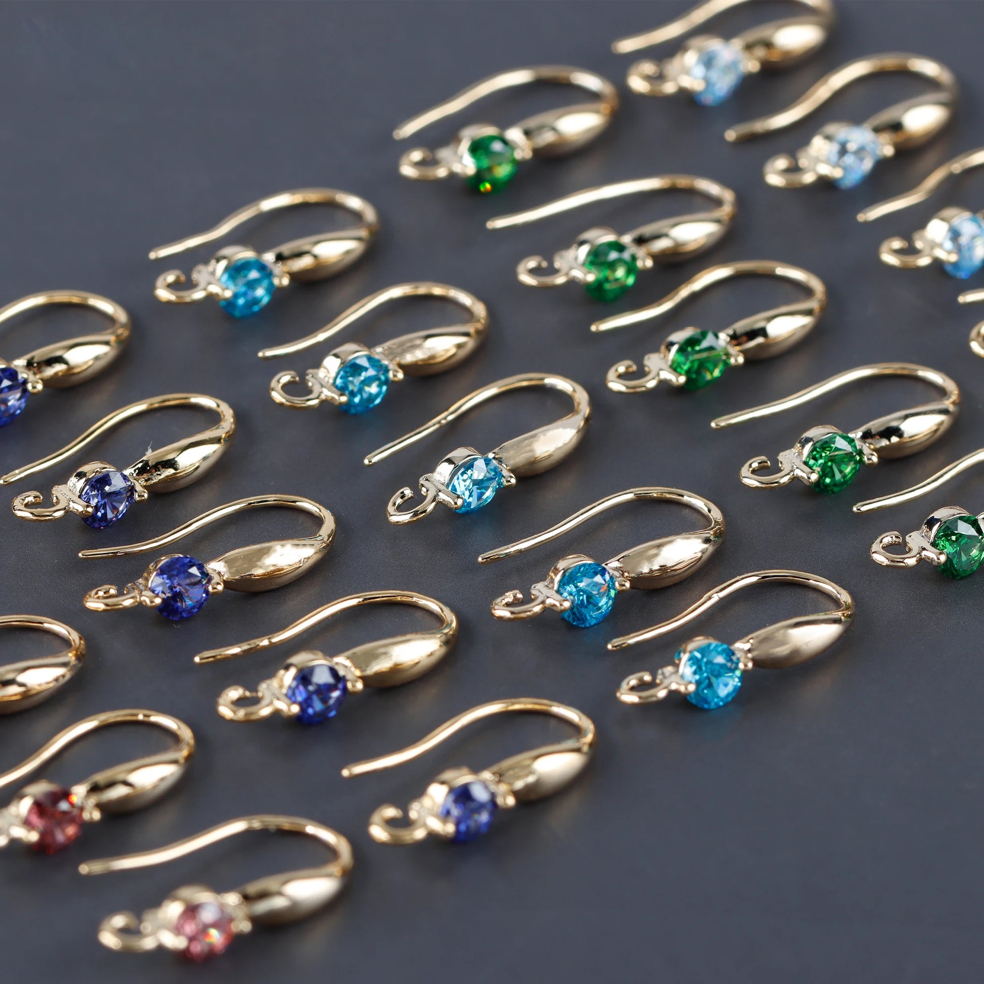 M957 10pcs/Lot 18K Gold Plated Copper  Nickel Free Jewelry Accessories DIY Earring Making Findings Pass REACH Clasp Hooks Zir